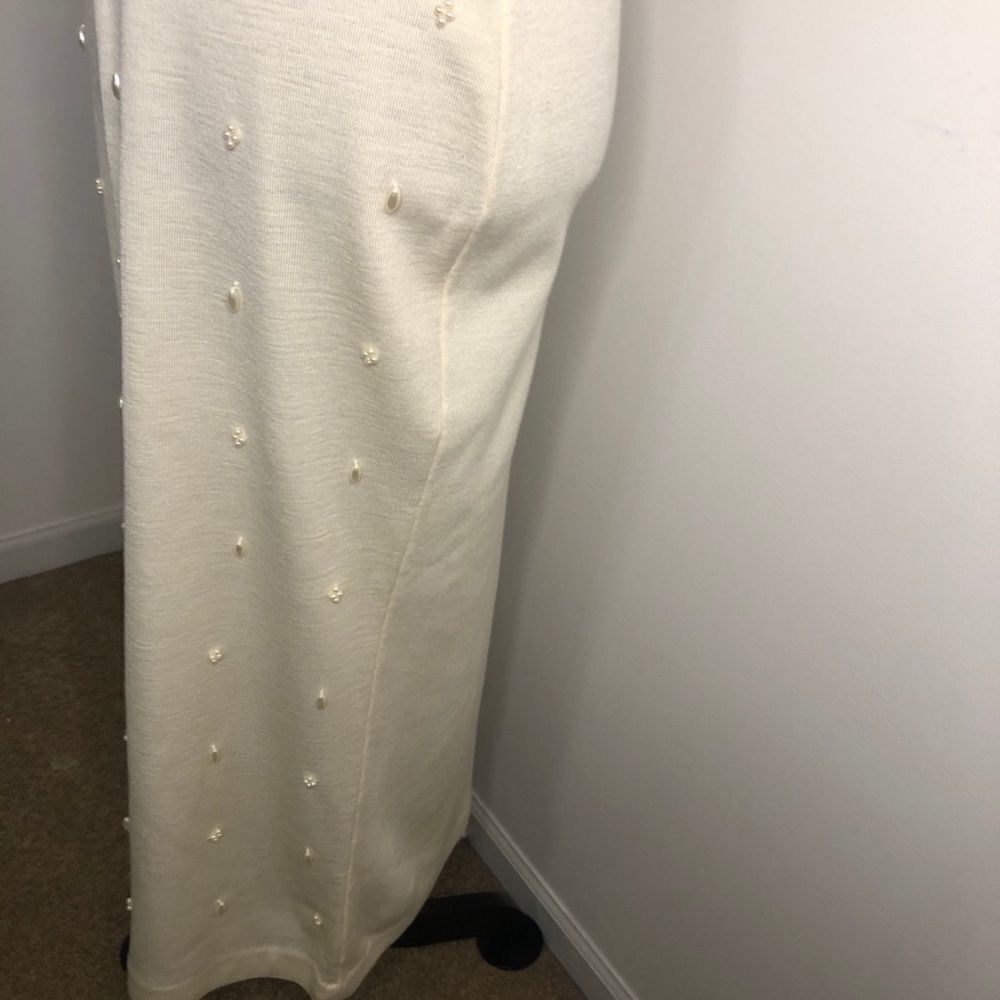 Carole Little Cream Pearl Sequin Small Dress - Picture 7 of 10